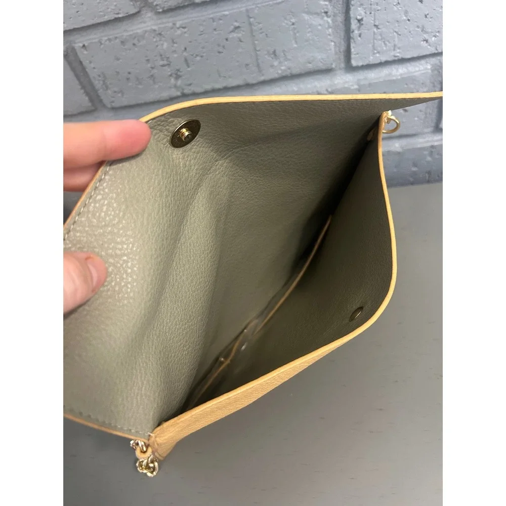 Mustard Yellow Leather Crossbody Boutique Store Purse with Gold Chain